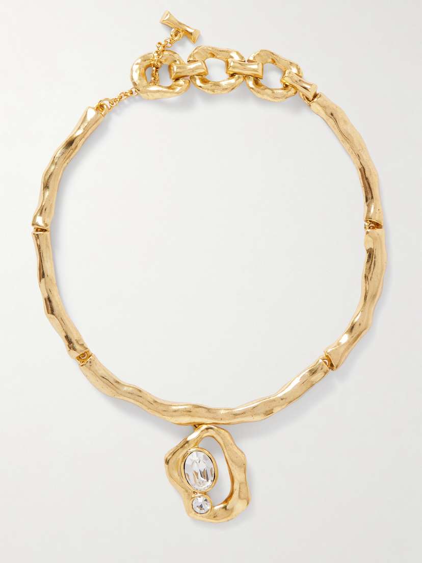 Oscar de la Renta tone Crystal Necklace