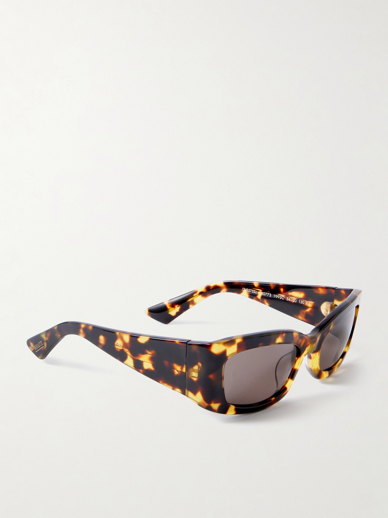 Oliver Peoples + Khaite 1989c Rectangular-frame Tortoiseshell Acetate Sunglasses In Tortoiseshell