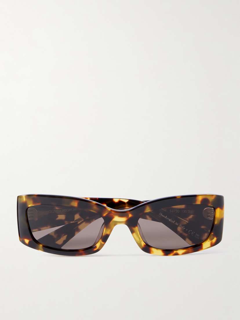 Oliver Peoples + Khaite 1989c Rectangular-frame Tortoiseshell Acetate Sunglasses