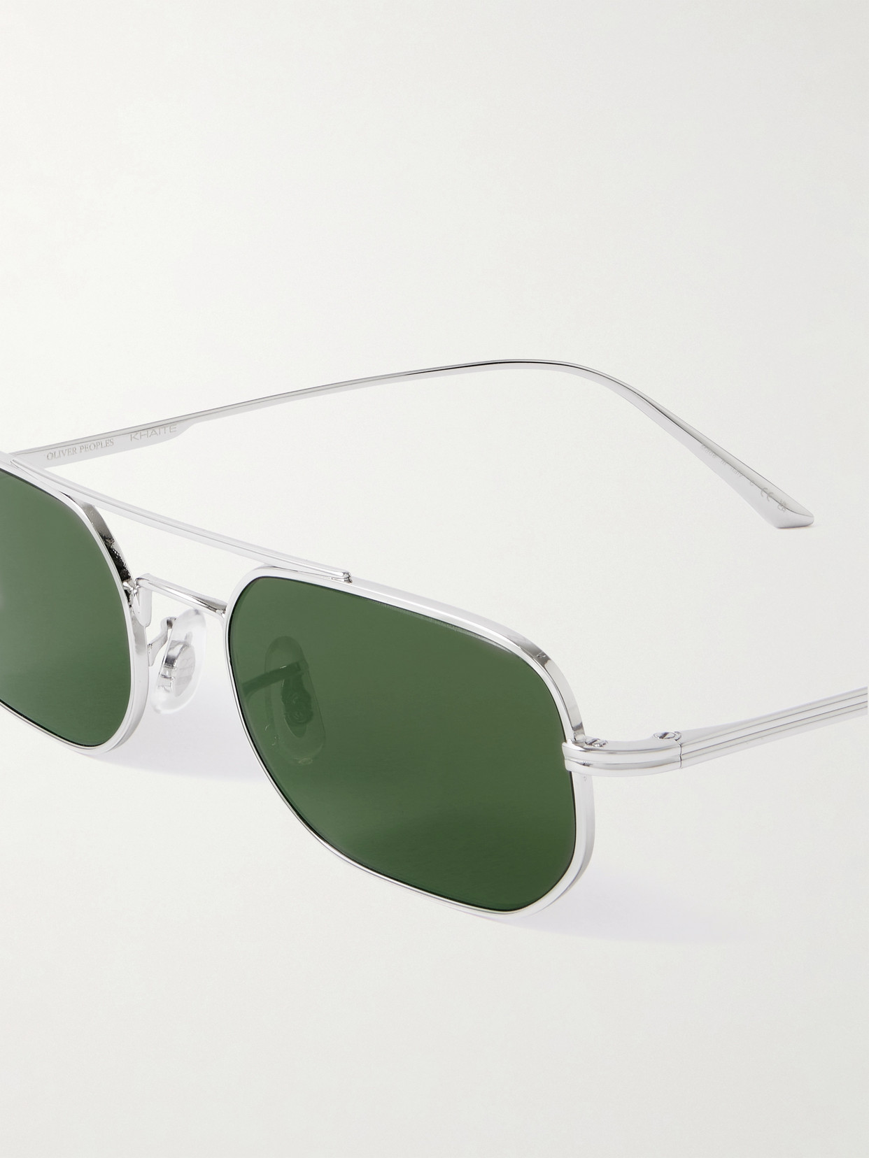Oliver Peoples + Khaite 1989c Aviator-style Silver-tone Sunglasses In Silver