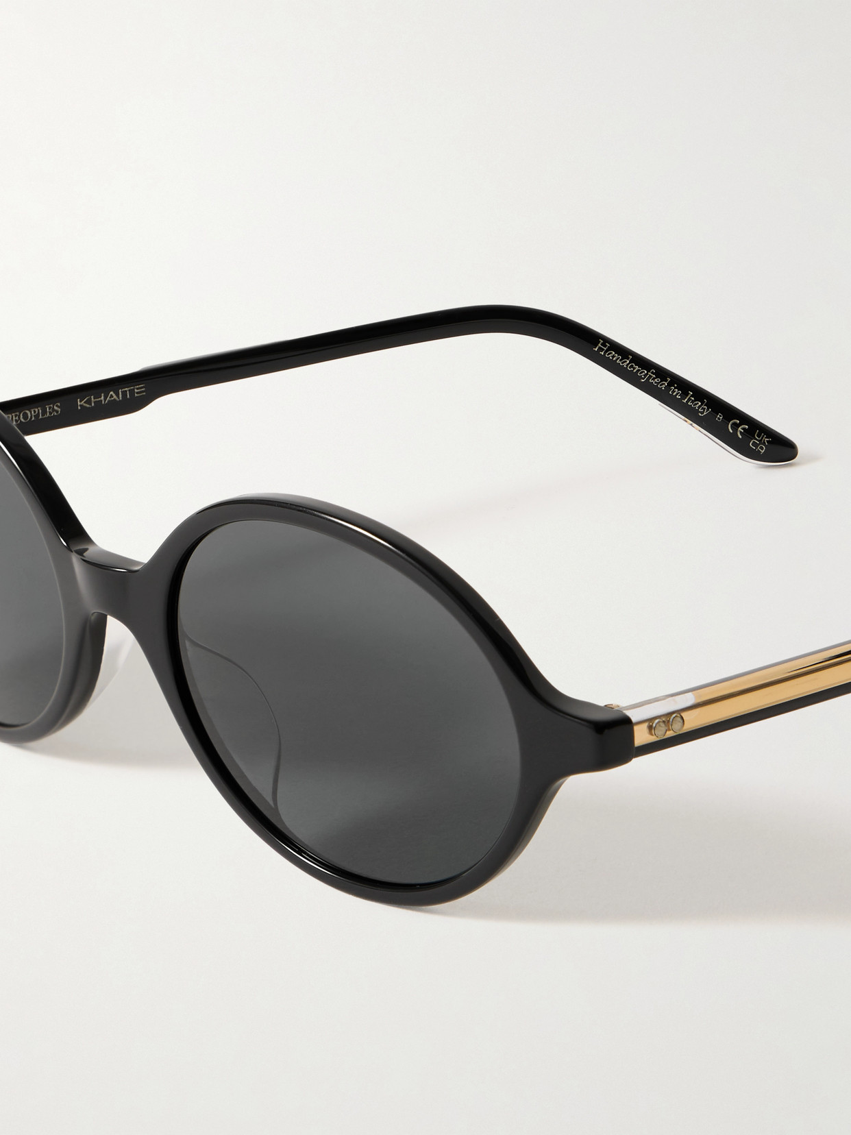OLIVER PEOPLES + KHAITE 1989C ROUND-FRAME ACETATE AND GOLD-TONE SUNGLASSES