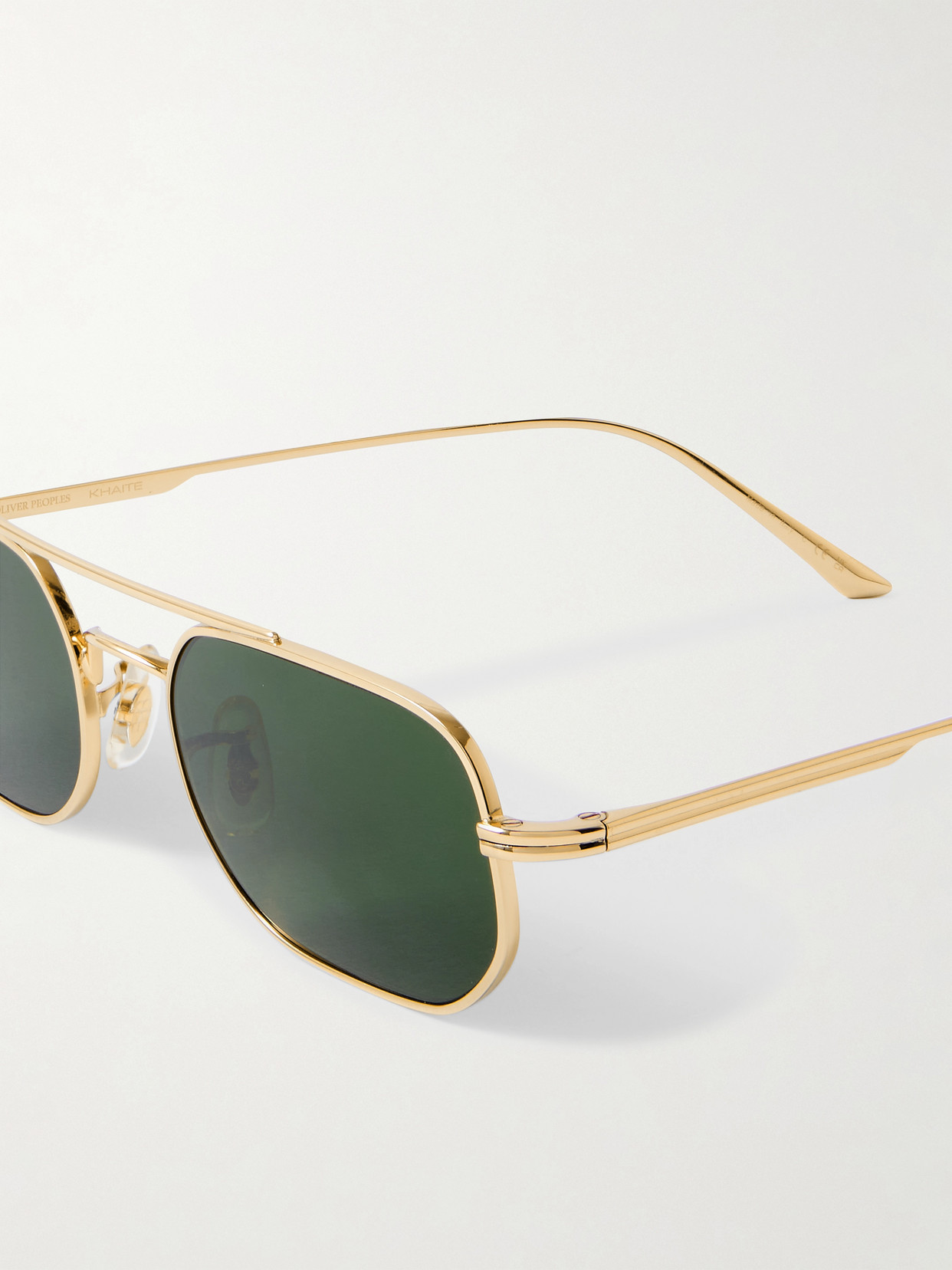 Oliver Peoples + Khaite 1989c Aviator-style Gold-tone Sunglasses In Gold