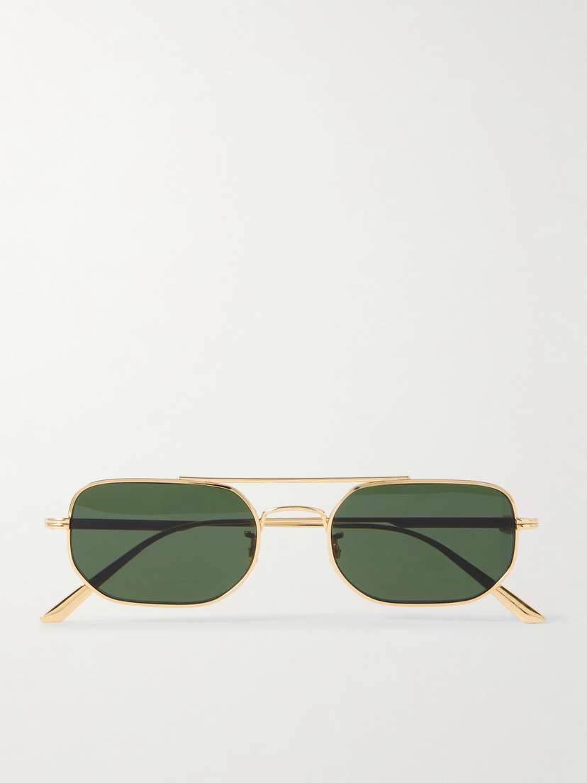 Oliver Peoples + Khaite 1989c Aviator-style Gold-tone Sunglasses