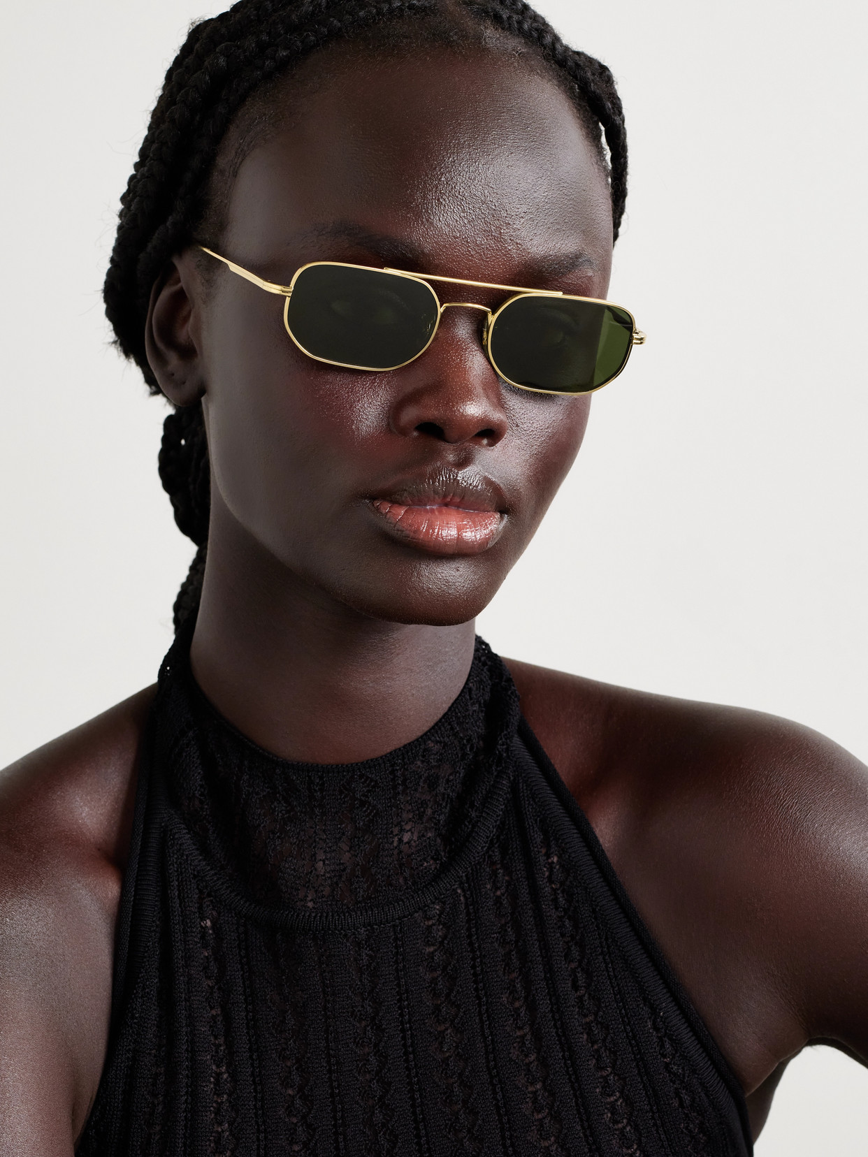 Oliver Peoples + Khaite 1989c Aviator-style Gold-tone Sunglasses In Gold