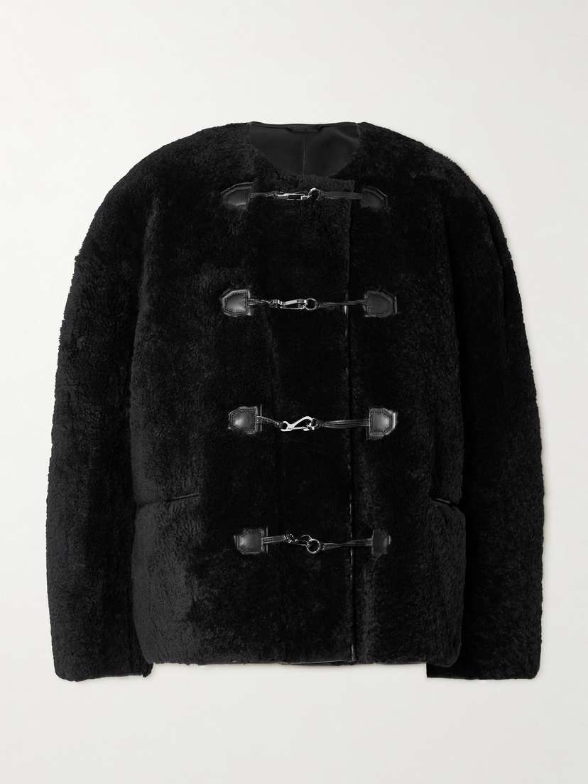 TOTEME Leather-trimmed Shearling Jacket