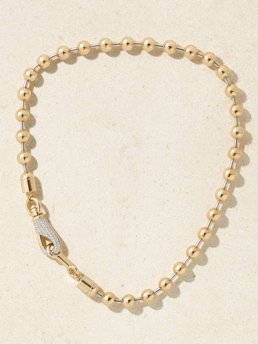 Rainbow K 14-karat Gold Diamond Necklace