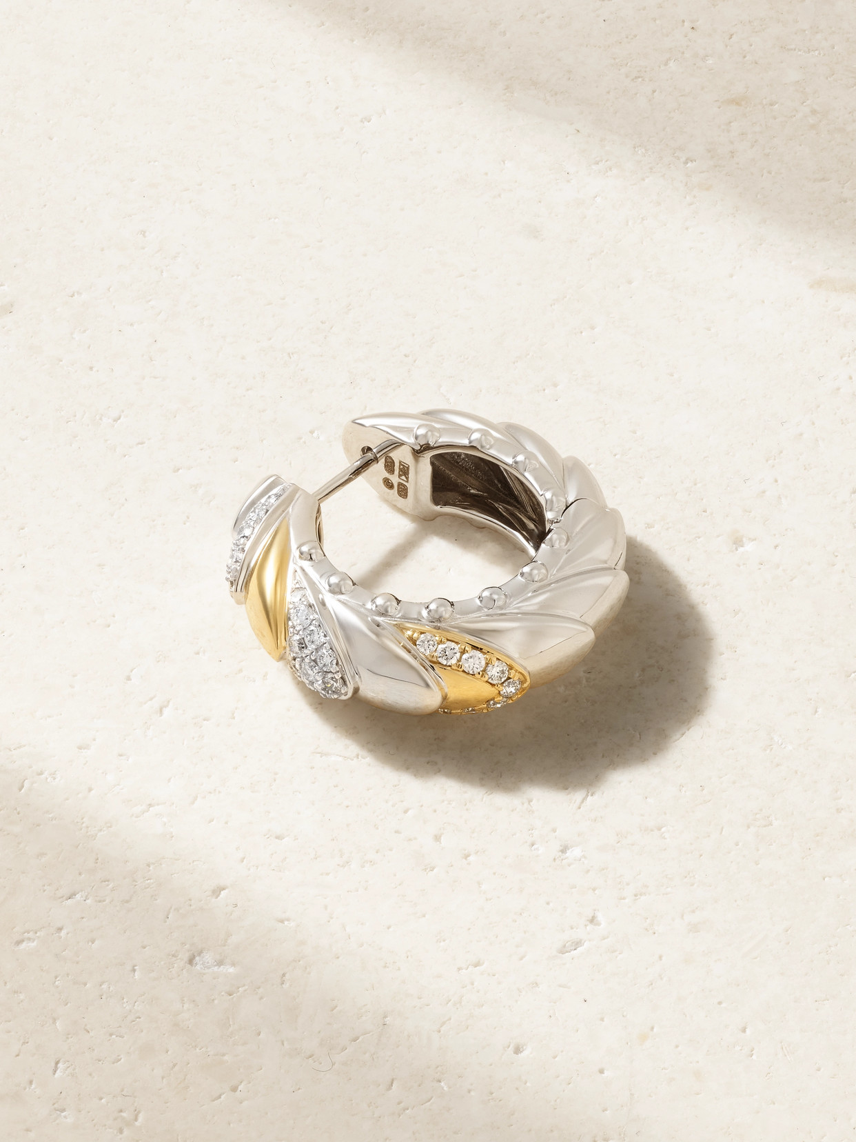 Rainbow K Ecailles 14-karat Yellow And White Gold Diamond Single Earring