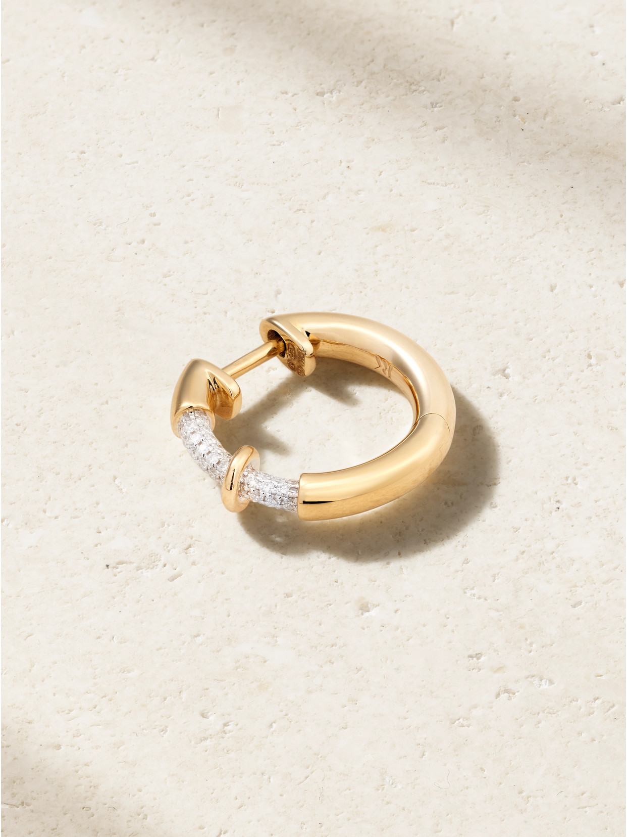 Rainbow K - Endless 14-karat Gold Diamond Hoop Single Earring - One size