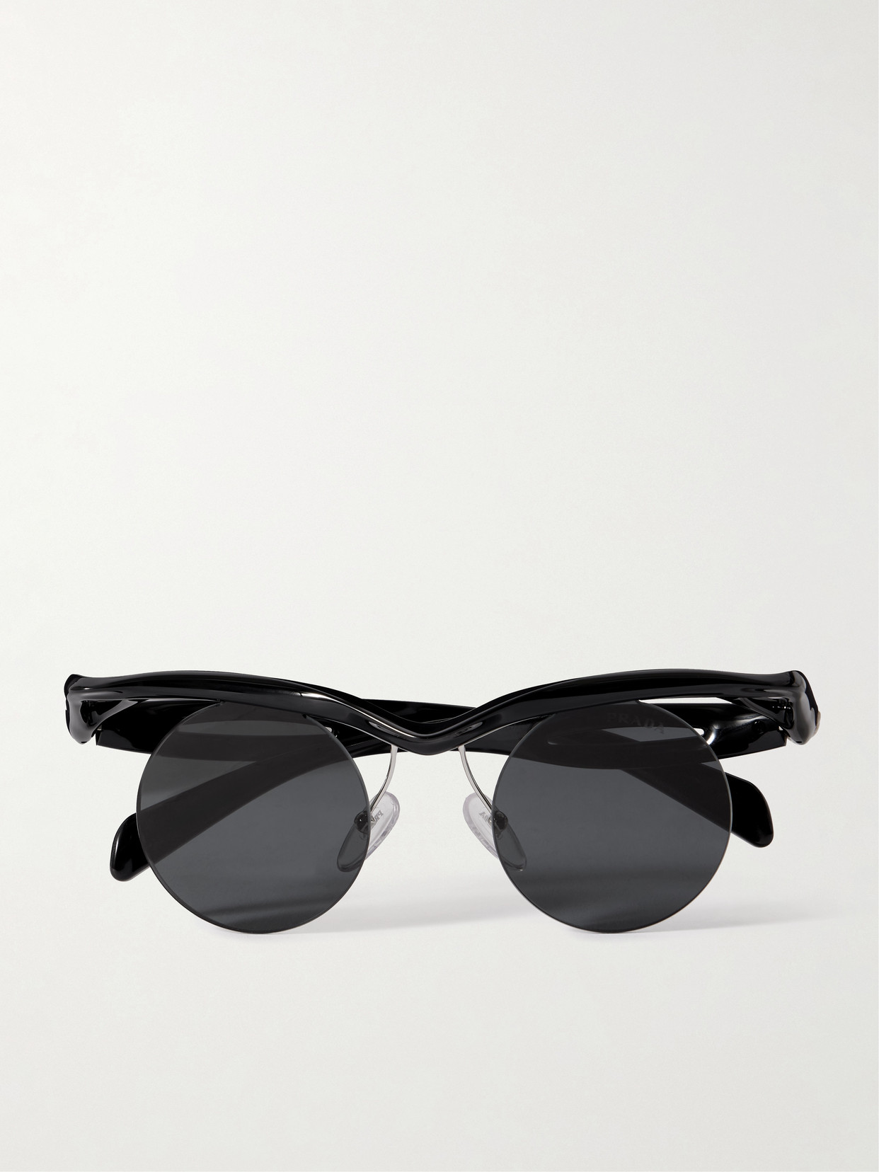 PRADA MORPH RIMLESS ROUND-FRAME ACETATE SUNGLASSES