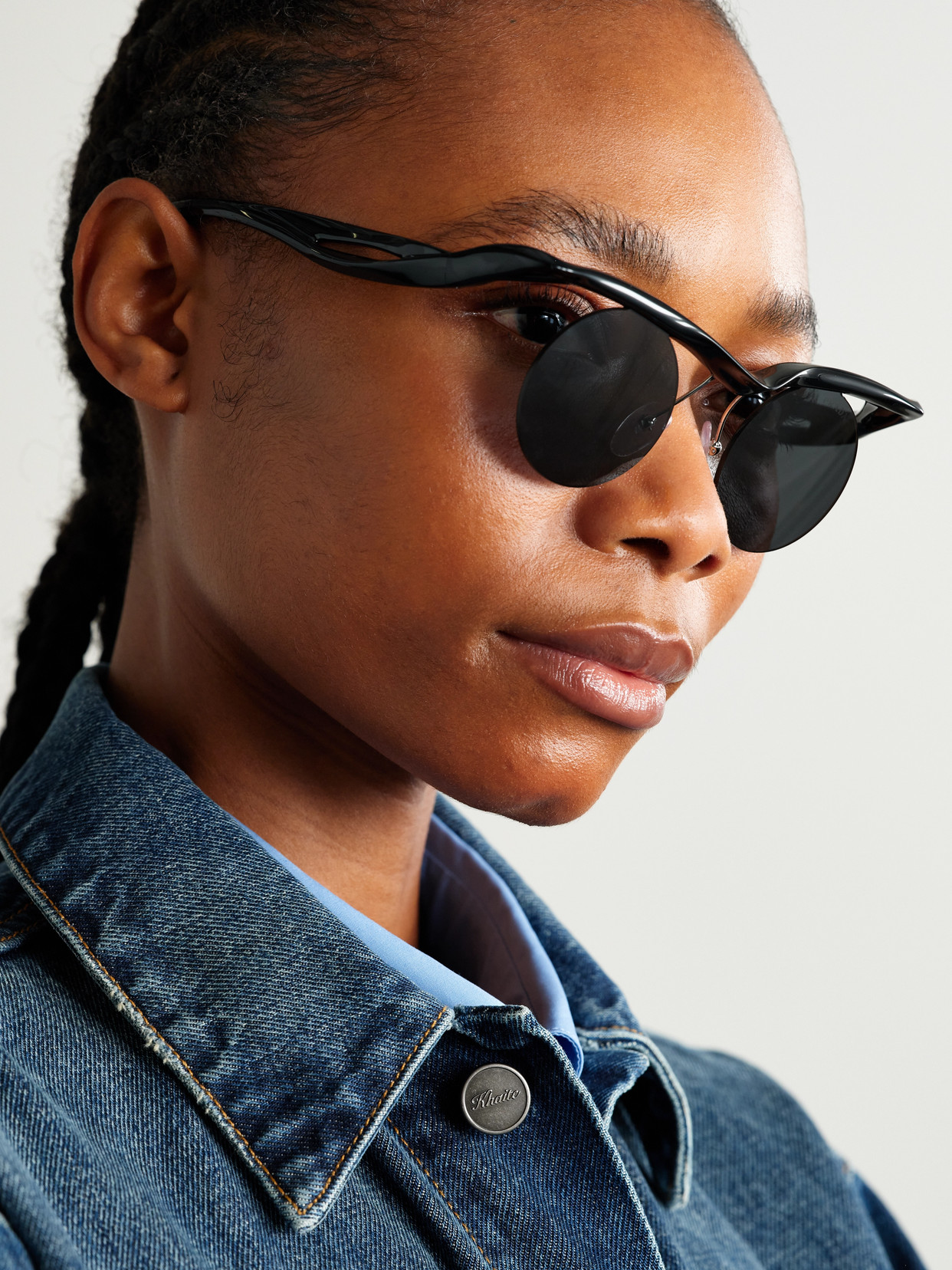 PRADA MORPH RIMLESS ROUND-FRAME ACETATE SUNGLASSES