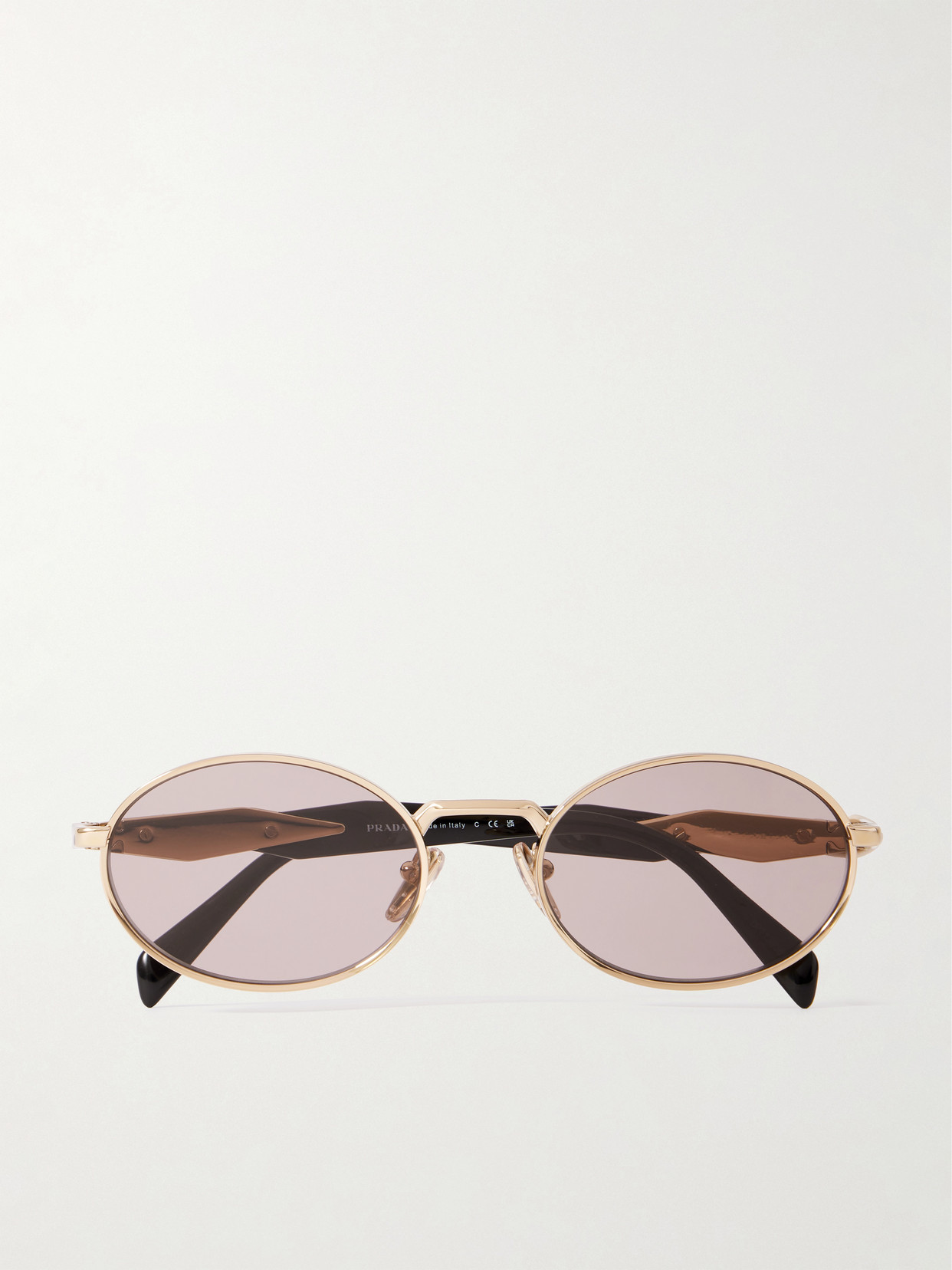 Prada Eyewear - Oval-frame Acetate And Gold-tone Sunglasses - One size