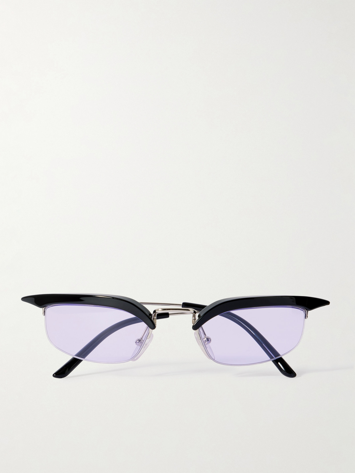 Prada D-frame Acetate And Silver-tone Sunglasses In Black