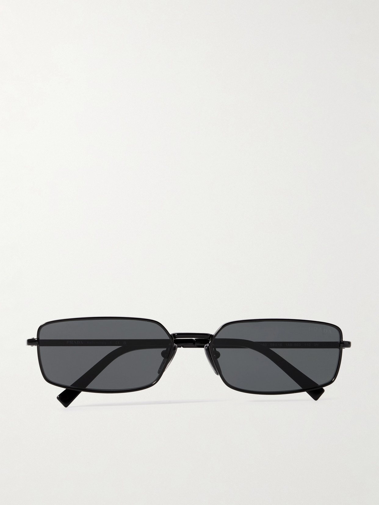 Prada Rectangular-frame Metal Sunglasses In Black