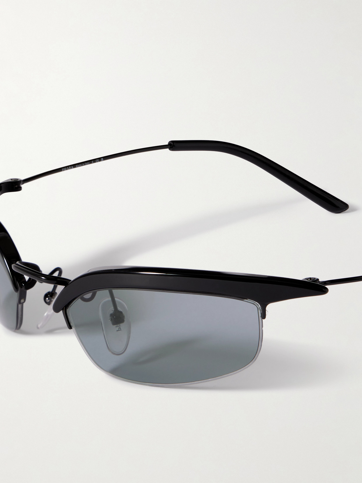 Prada D-frame Acetate And Metal Sunglasses In Black