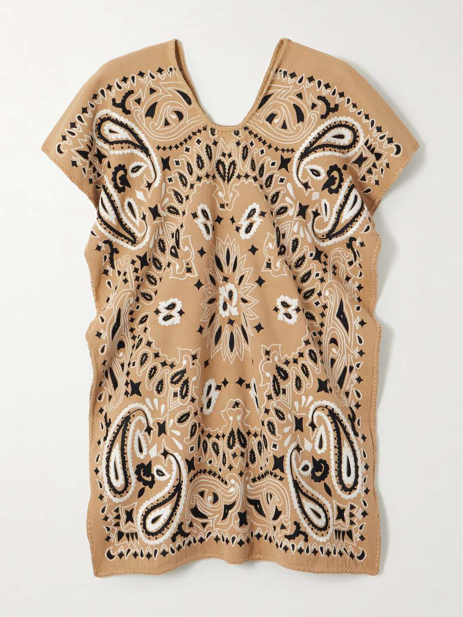 embroidered cotton-canvas huipil