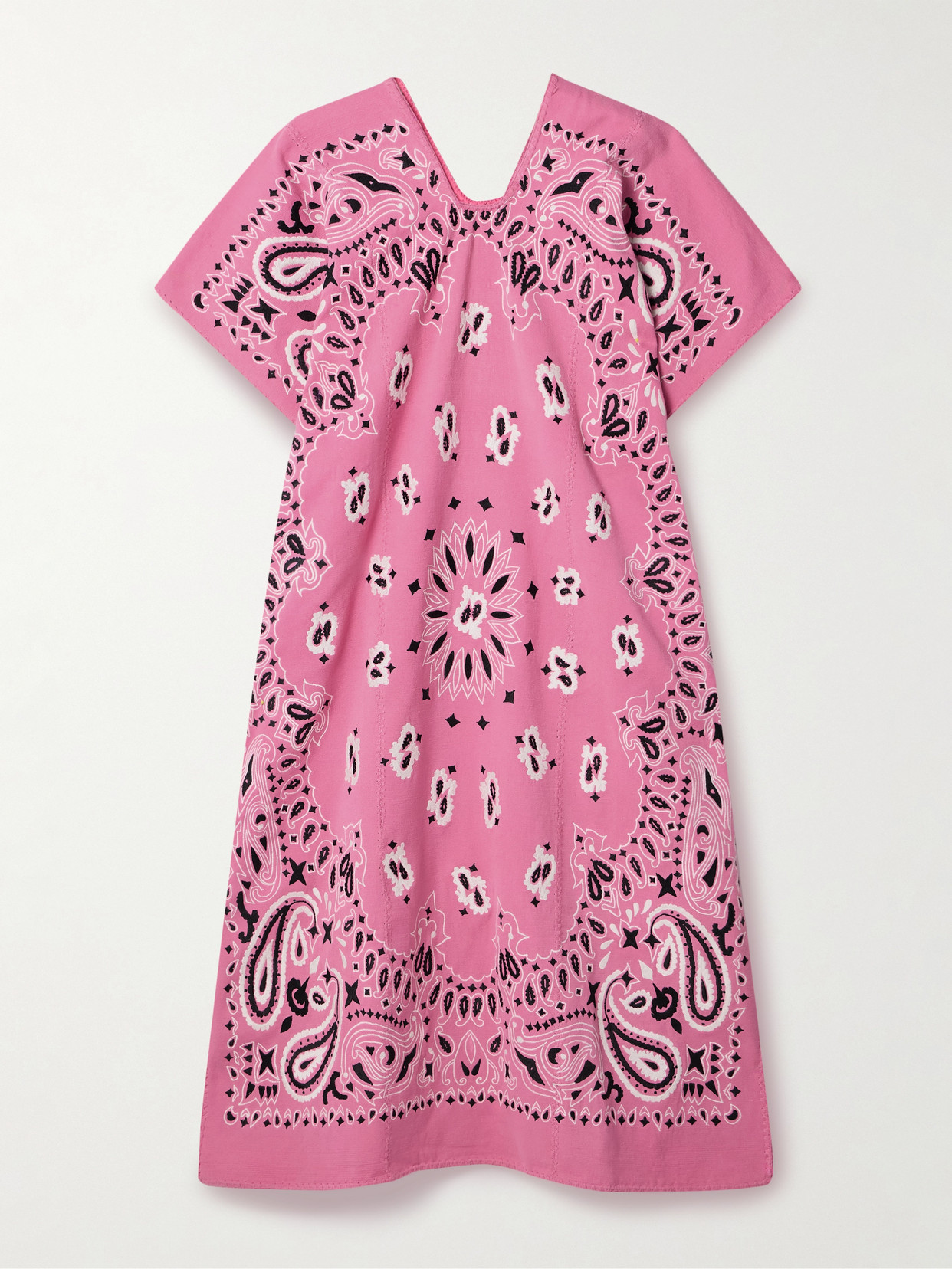 Pippa Holt Embroidered Cotton-blend Huipil In Pink