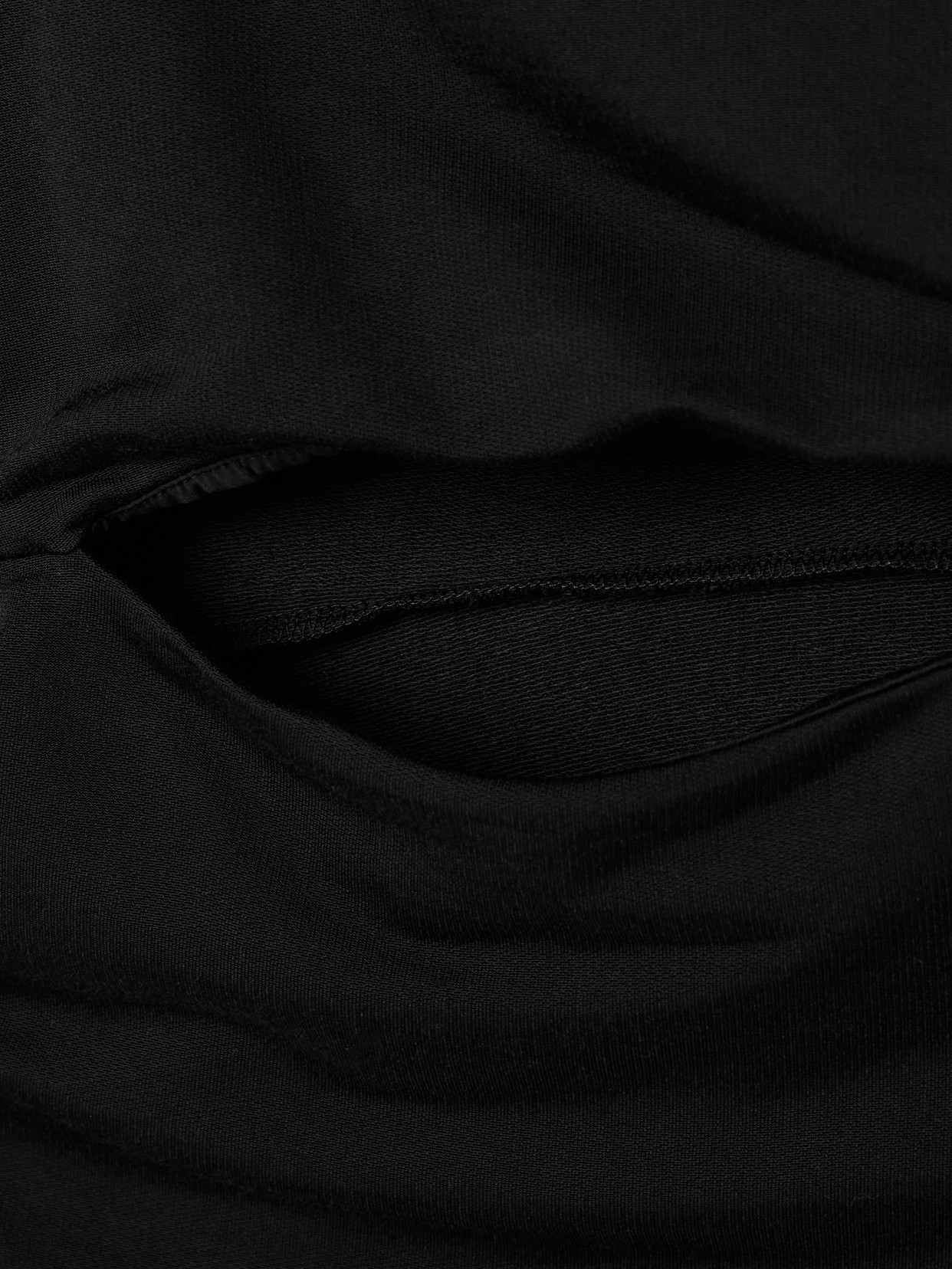 Cutout Knotted Ruched Stretch-Jersey Top