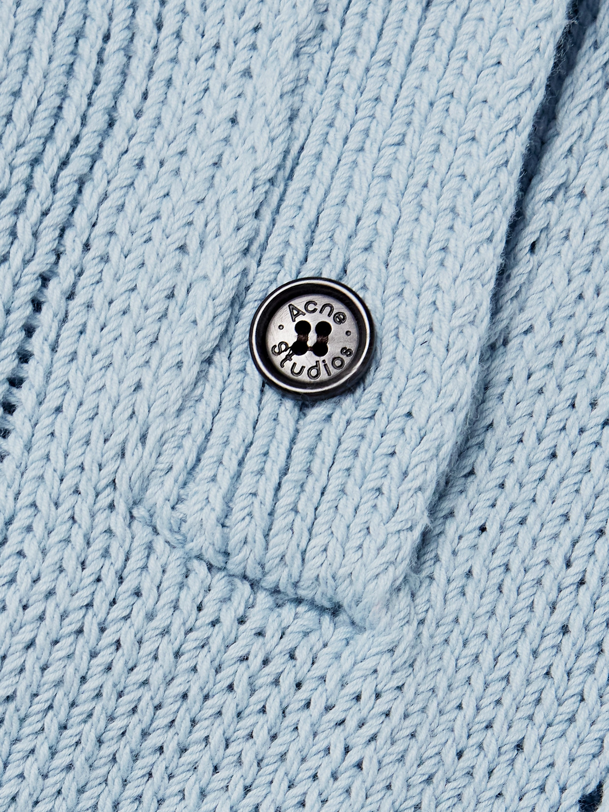 Acne Studios Distressed Organic Cotton And Wool-blend Sweater In Blue