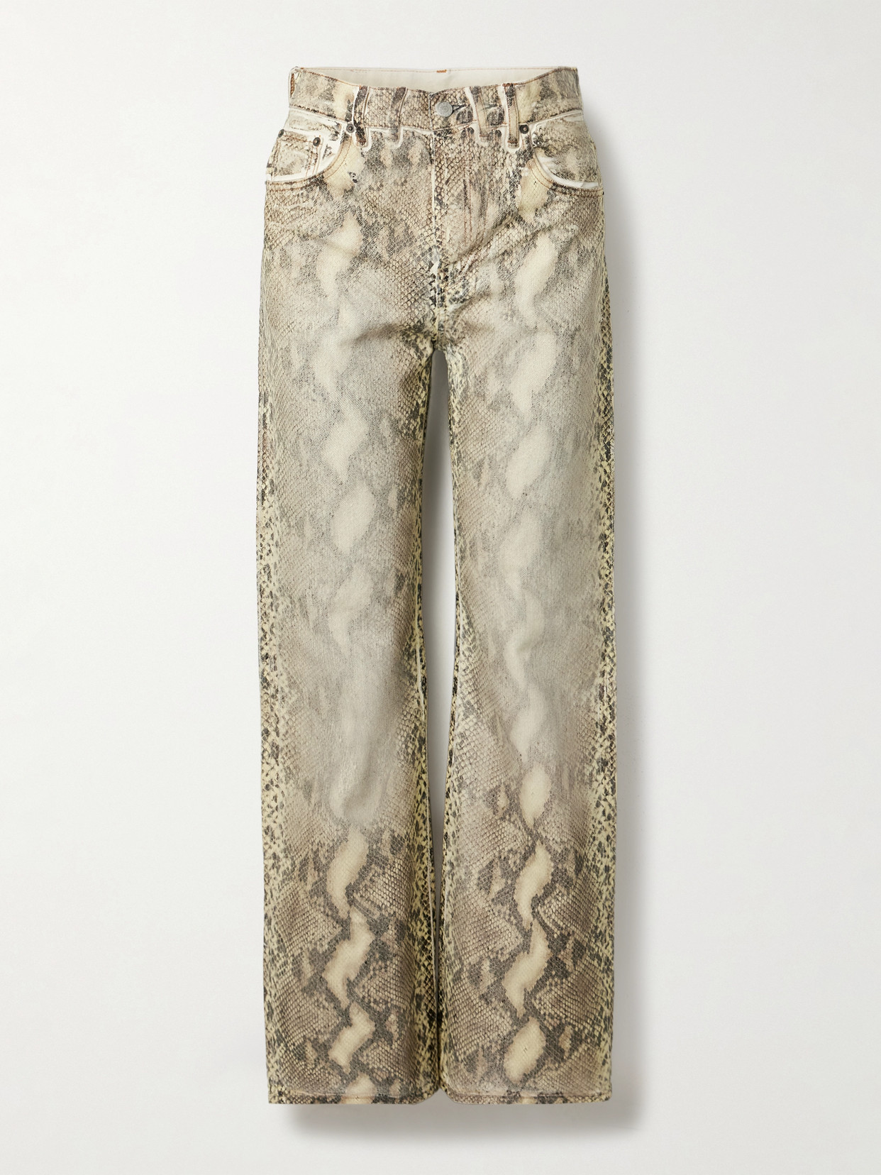 Acne Studios Printed Denim Pants In Animal Print