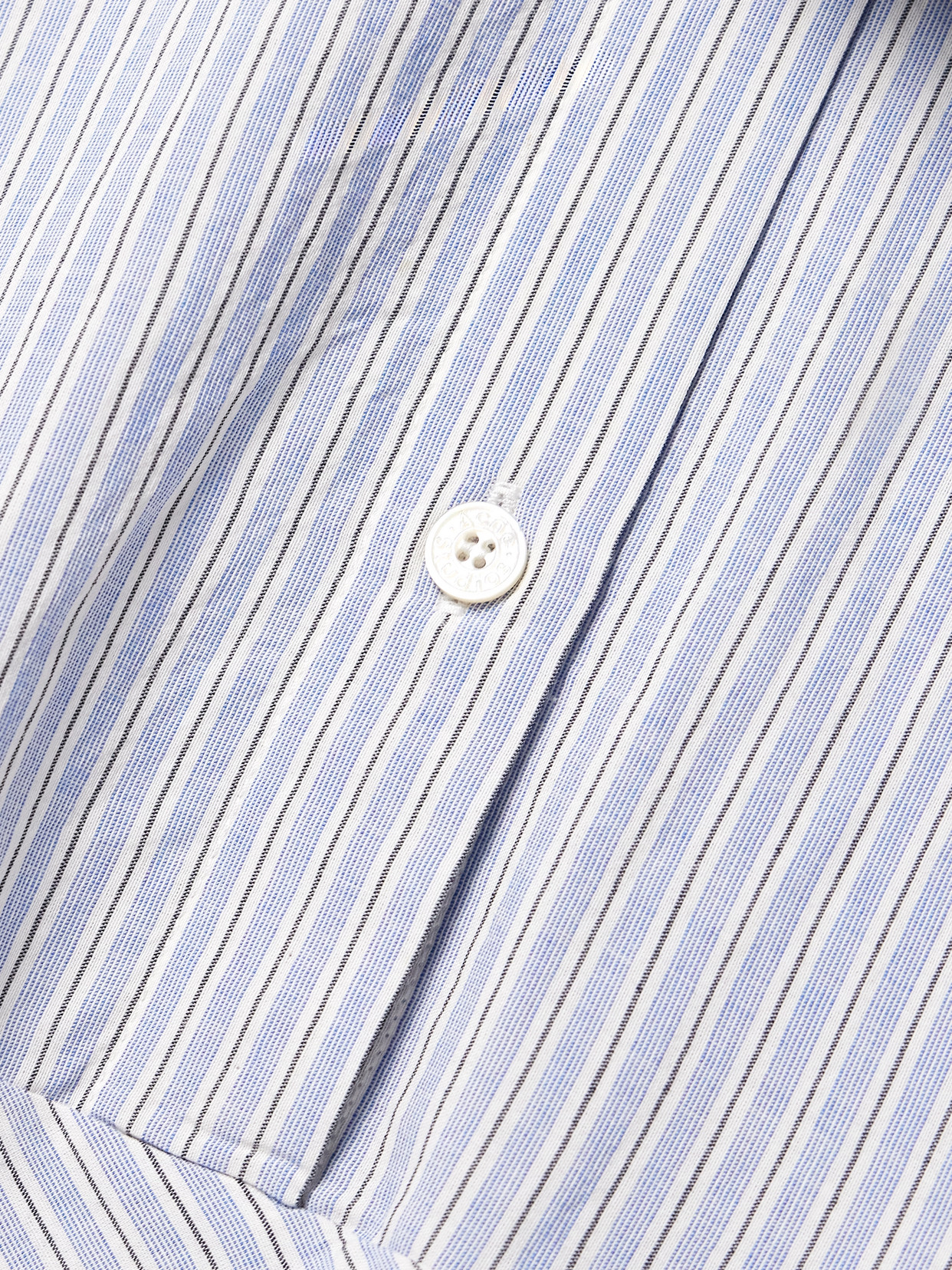 ACNE STUDIOS ASYMMETRIC DRAPED STRIPED VOILE SHIRT DRESS