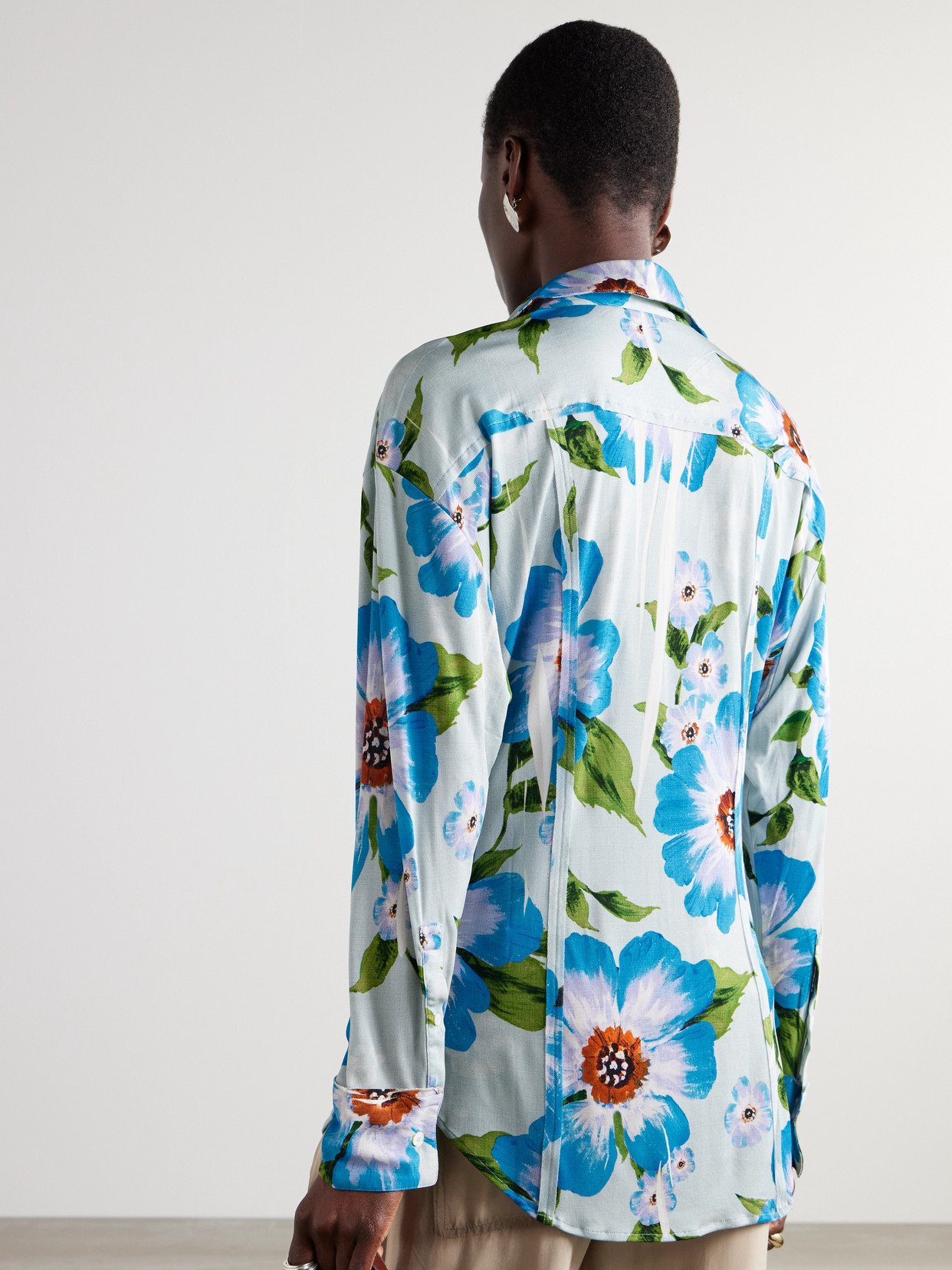 Acne Studios Button-up Printed Shirt In Blue