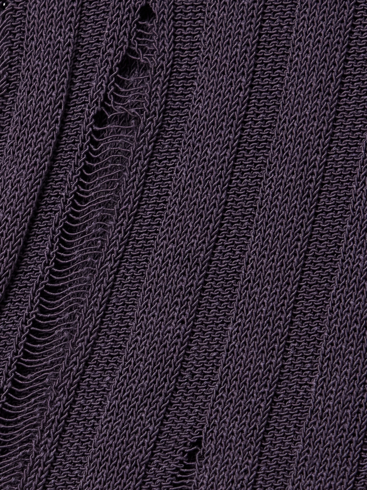 Acne Studios Distressed Ribbed Organic Cotton-blend Tank In Purple