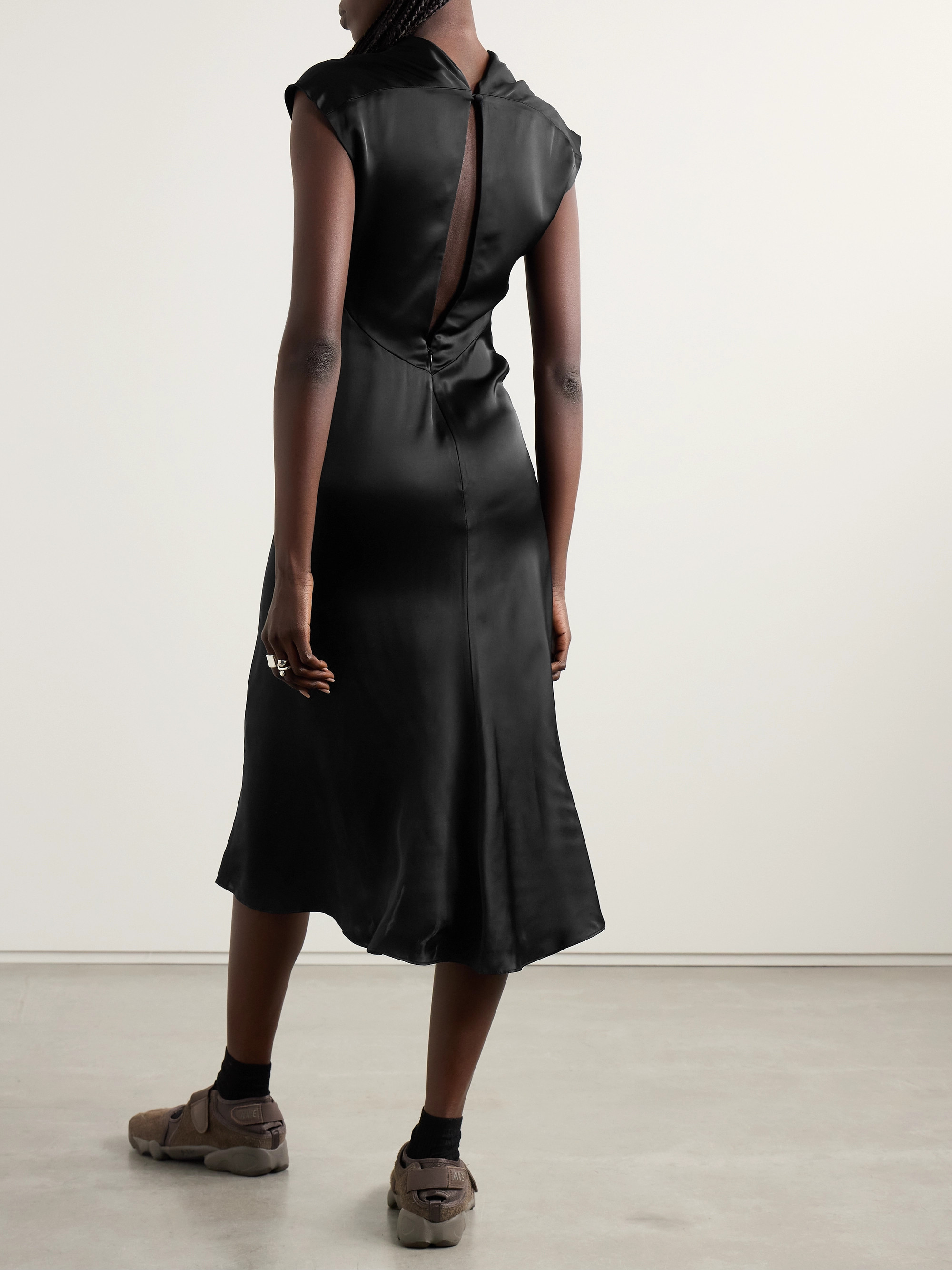 Acne Studios Draped silk-satin midi dress