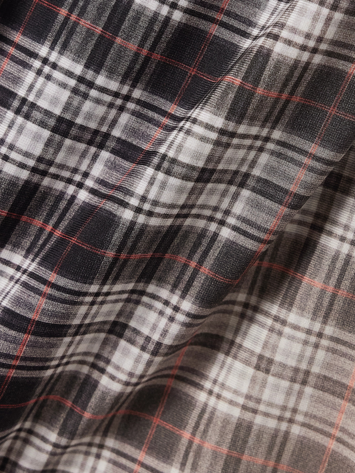 Ruched Checked Stretch-Jersey Top