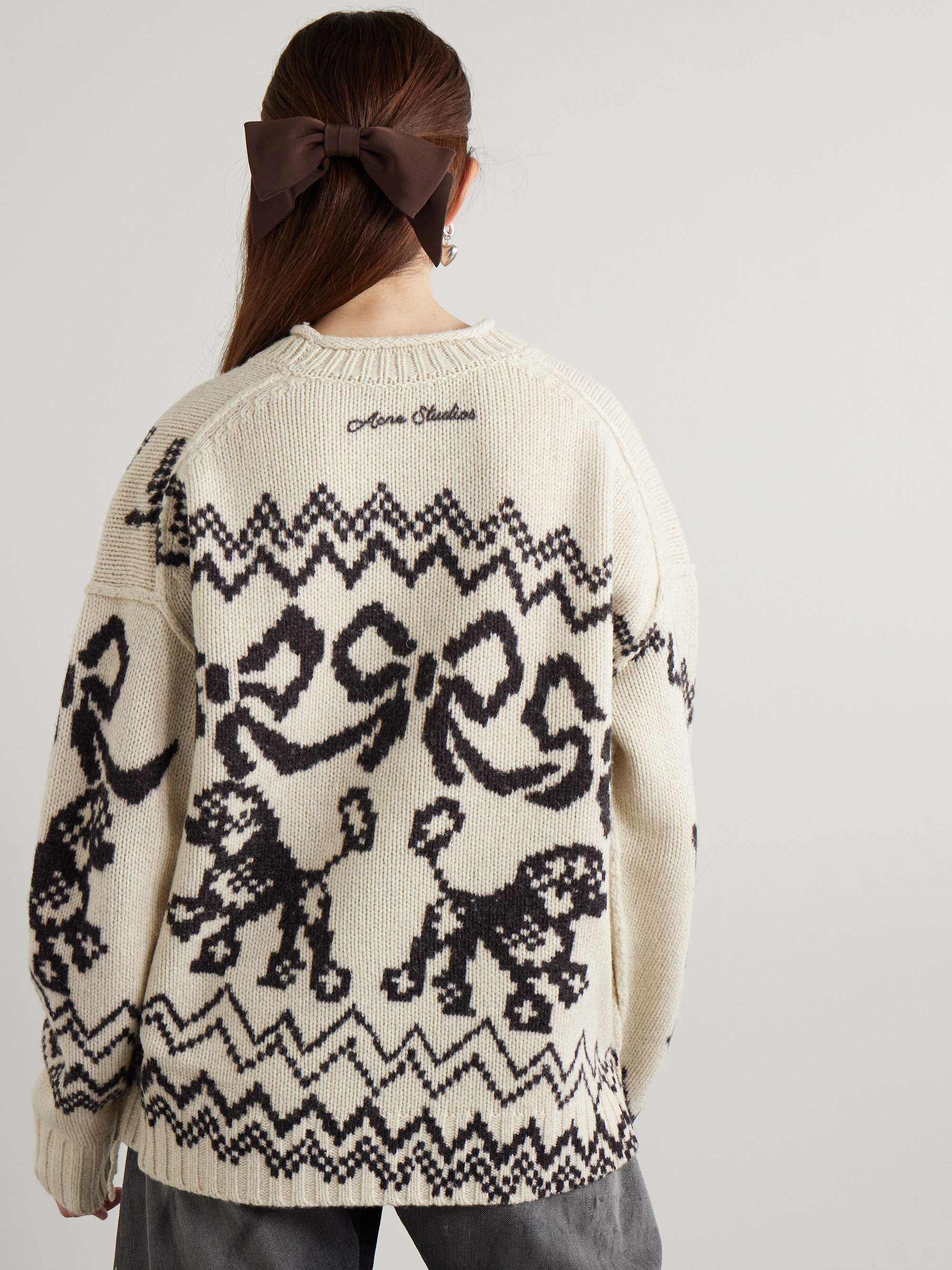 ACNE STUDIOS Wool-blend jacquard sweater | NET-A-PORTER ACNE STUDIOS Wool-blend jacquard sweater | NET-A-PORTER