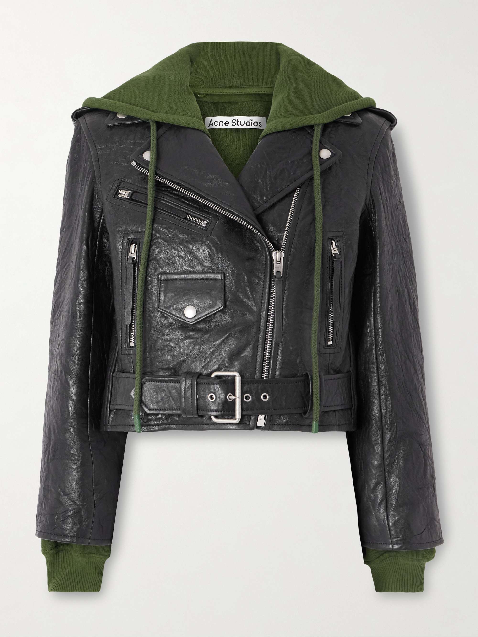 ACNE STUDIOS Layered textured-leather and organic cotton ACNE STUDIOS Layered textured-leather and organic cotton