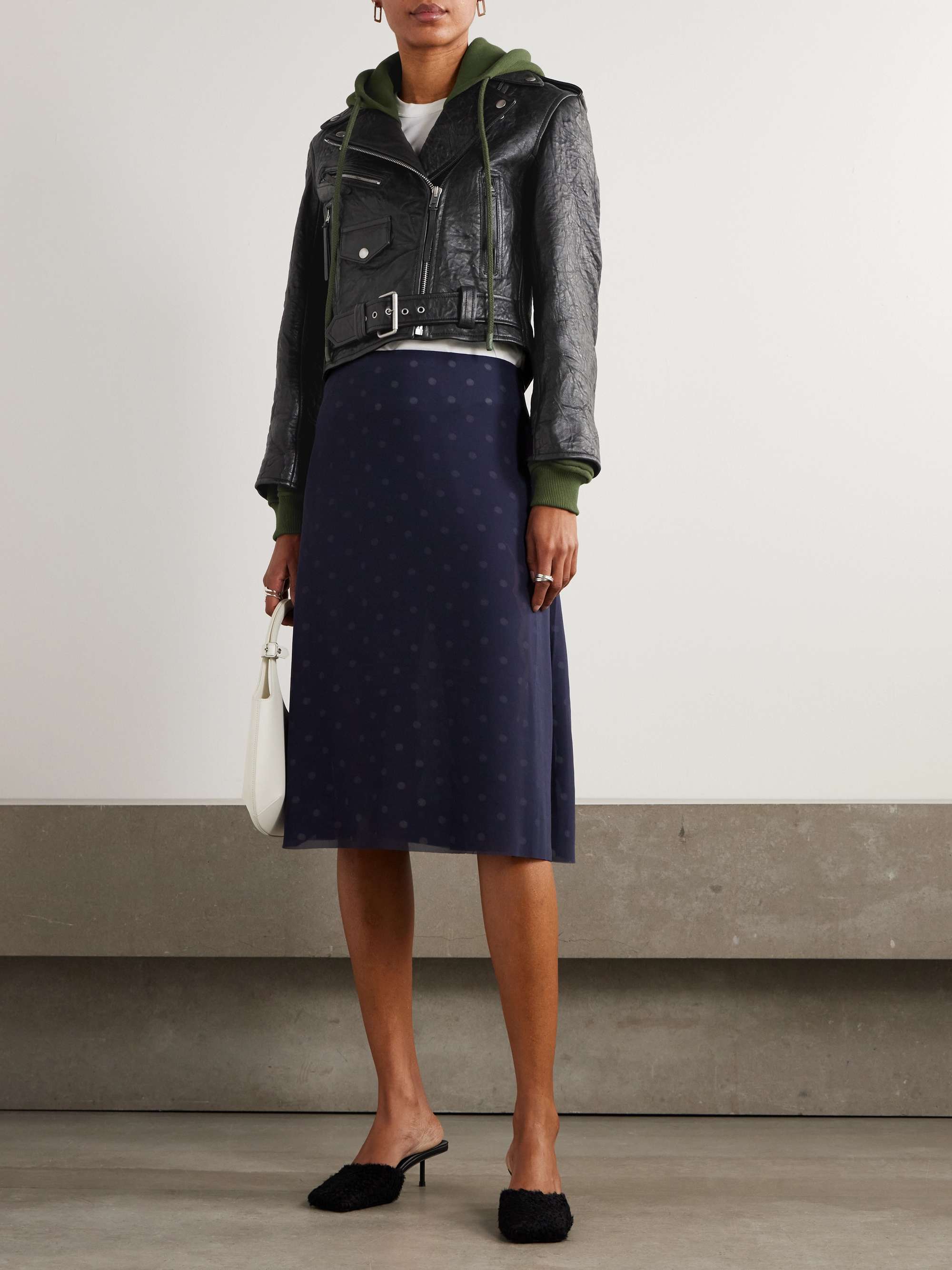 ACNE STUDIOS Layered textured-leather and organic cotton ACNE STUDIOS Layered textured-leather and organic cotton