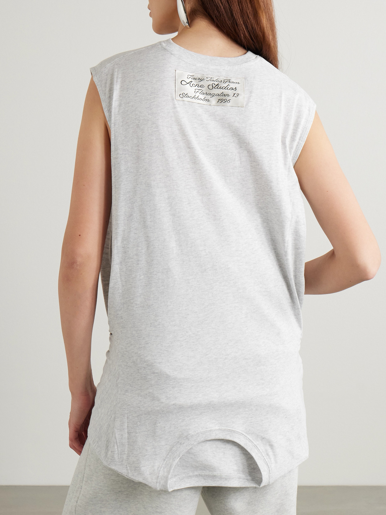 Acne Studios Layered Appliquéd Cotton-jersey Tank Top In Gray