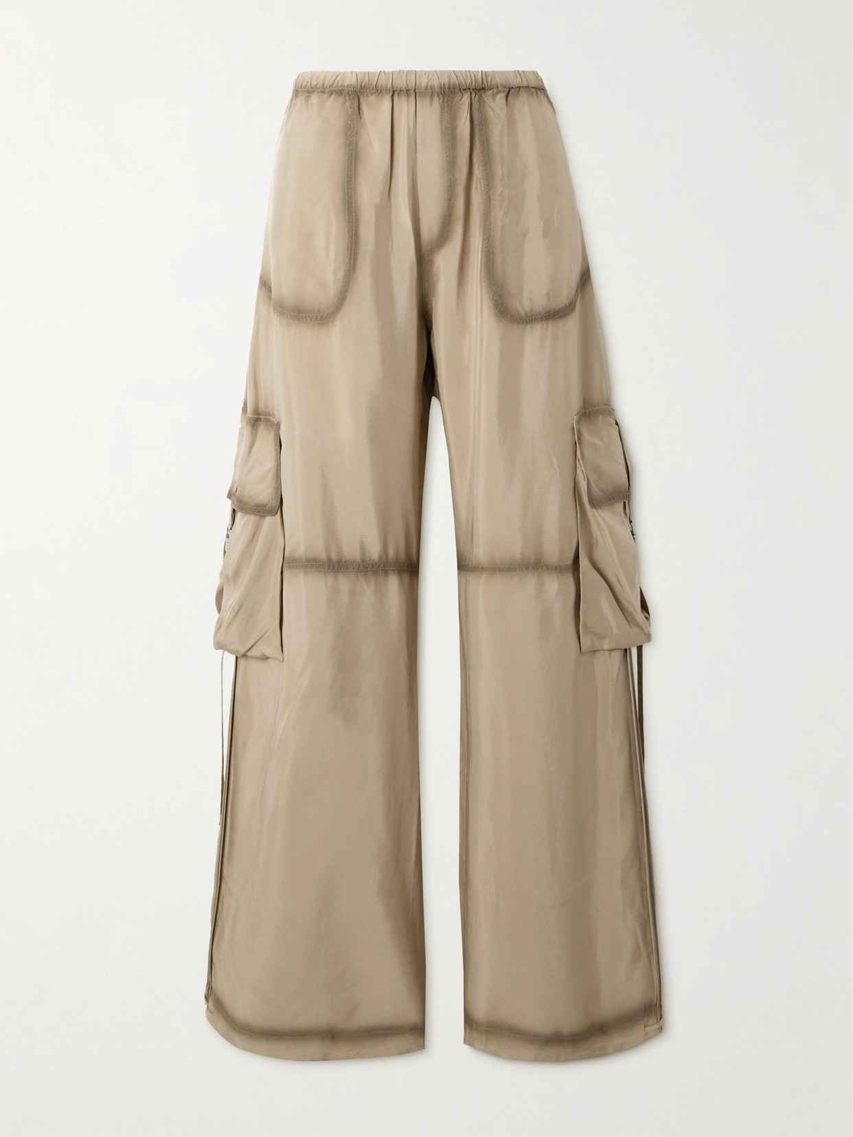 Acne Studios - Satin-twill Wide-leg Cargo Pants - Gray