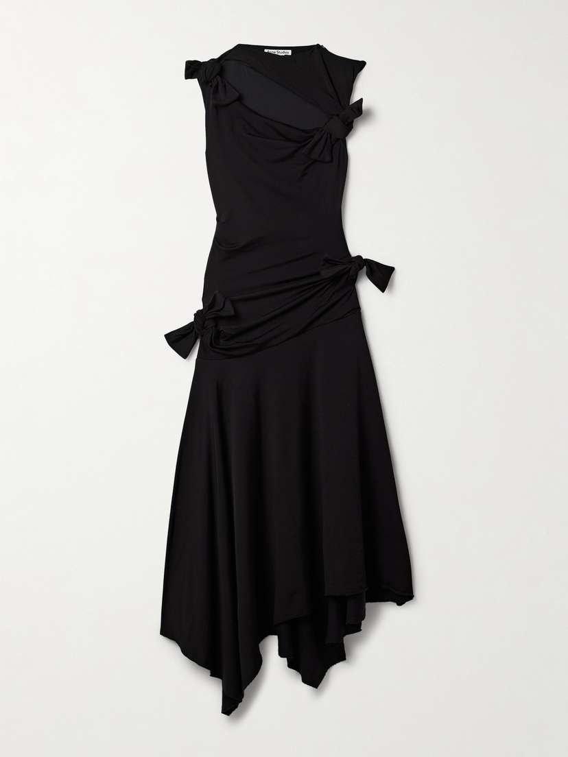 Acne Studios Asymmetric Knotted Cutout Stretch-crepe Midi Dress