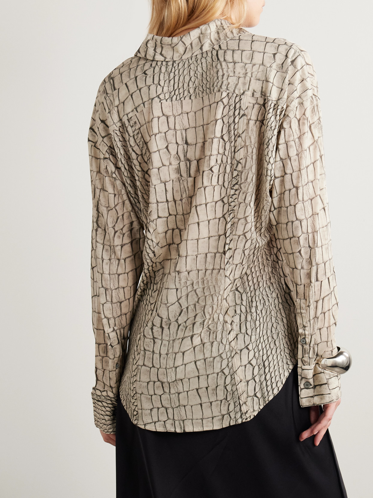 Trompe L'Oeil Printed Stretch-Jersey Shirt