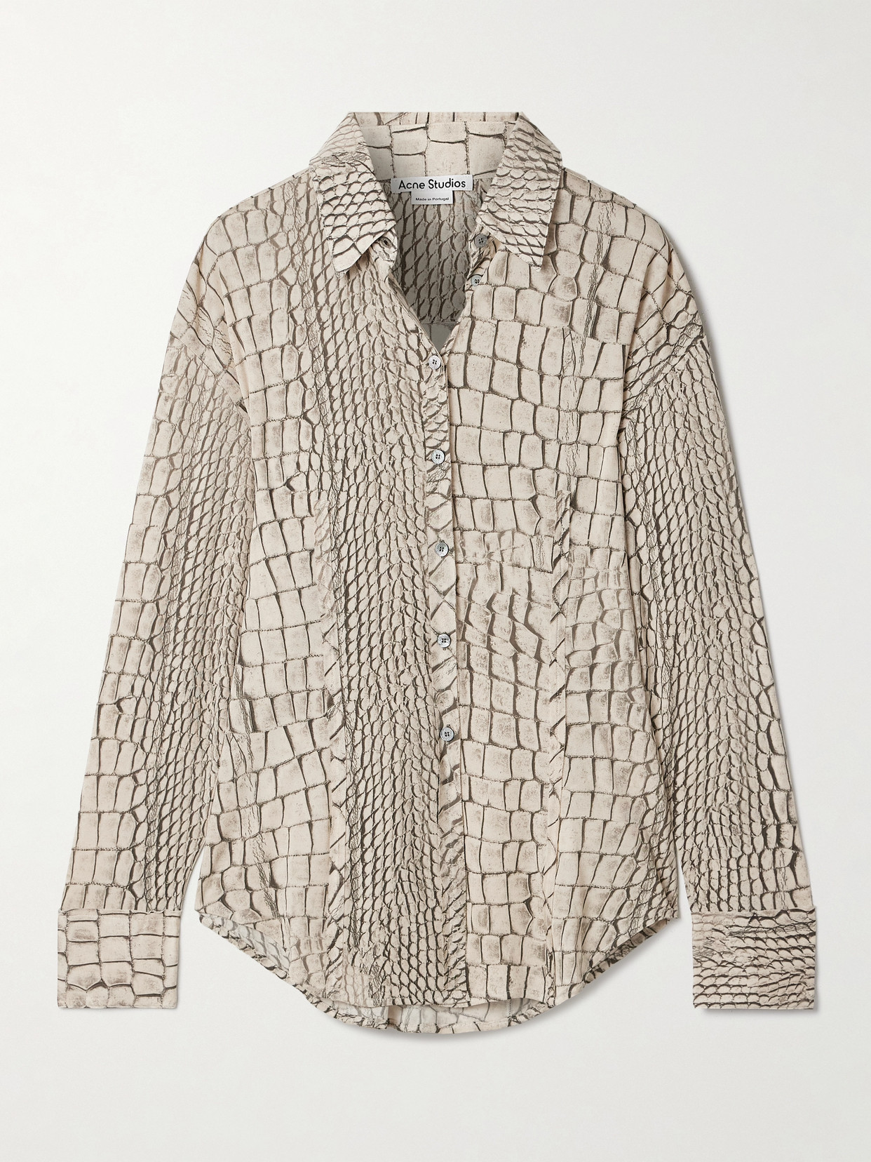 Acne Studios Trompe L'oeil Printed Stretch-jersey Shirt In Ecru