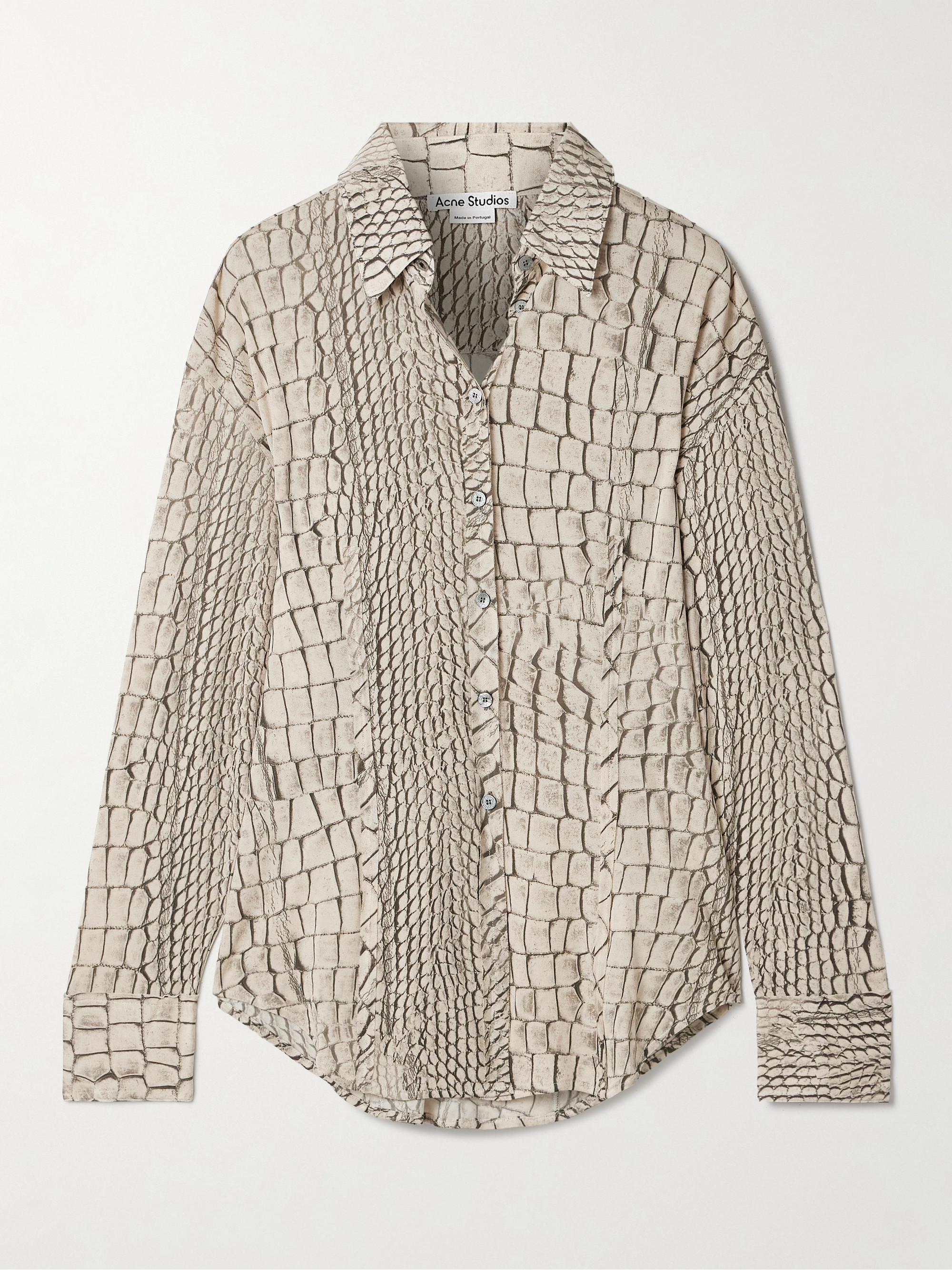Acne Studios - Trompe l'oeil printed stretch-jersey shirt | Plush