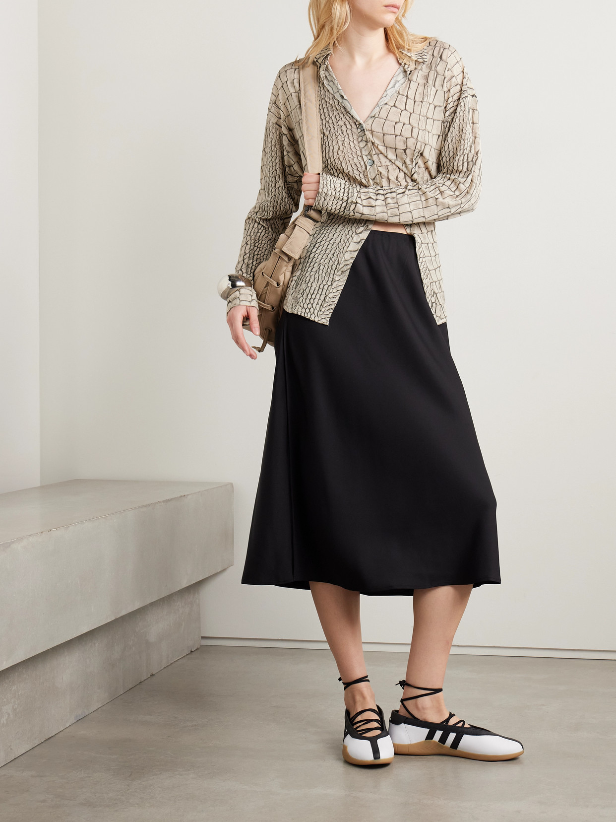 Trompe L'Oeil Printed Stretch-Jersey Shirt