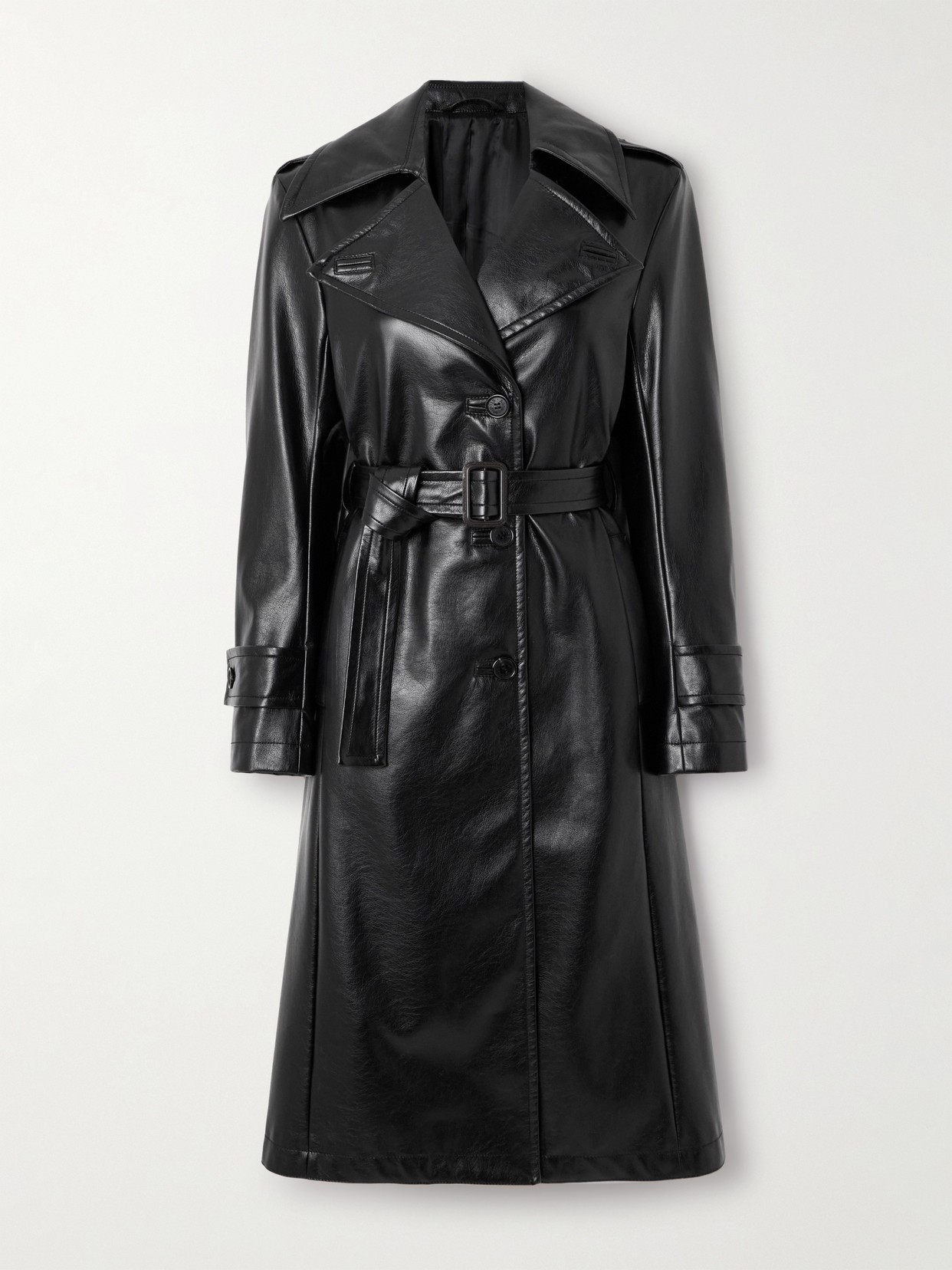 Acne Studios Belted Trench Coat In Black