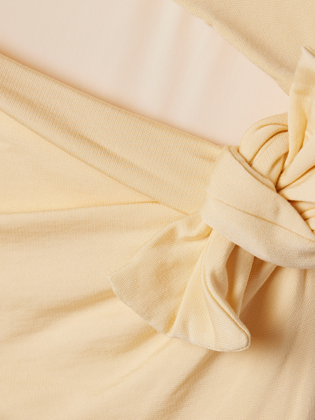 ACNE STUDIOS ASYMMETRIC KNOTTED CUTOUT STRETCH-CREPE MIDI DRESS