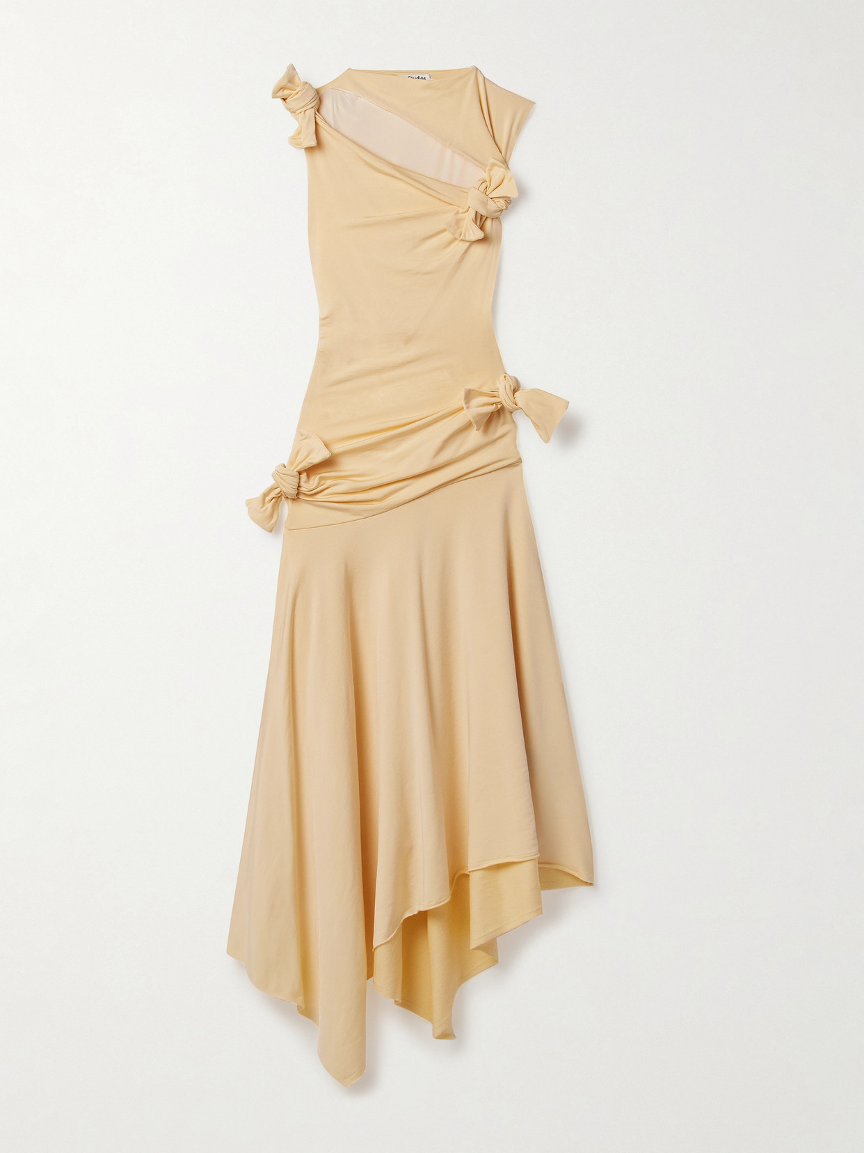 Acne Studios - Asymmetric Knotted Cutout Stretch-crepe Midi Dress - Yellow