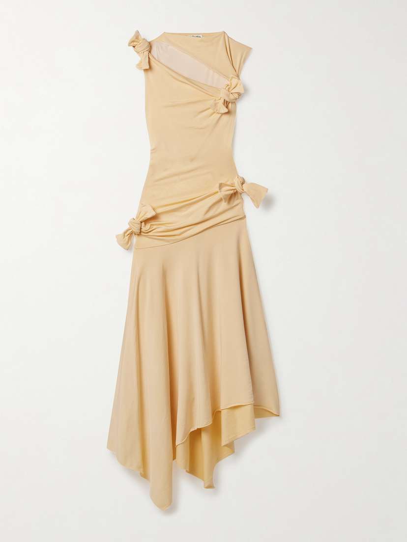 Acne Studios Asymmetric Knotted Cutout Stretch-crepe Midi Dress