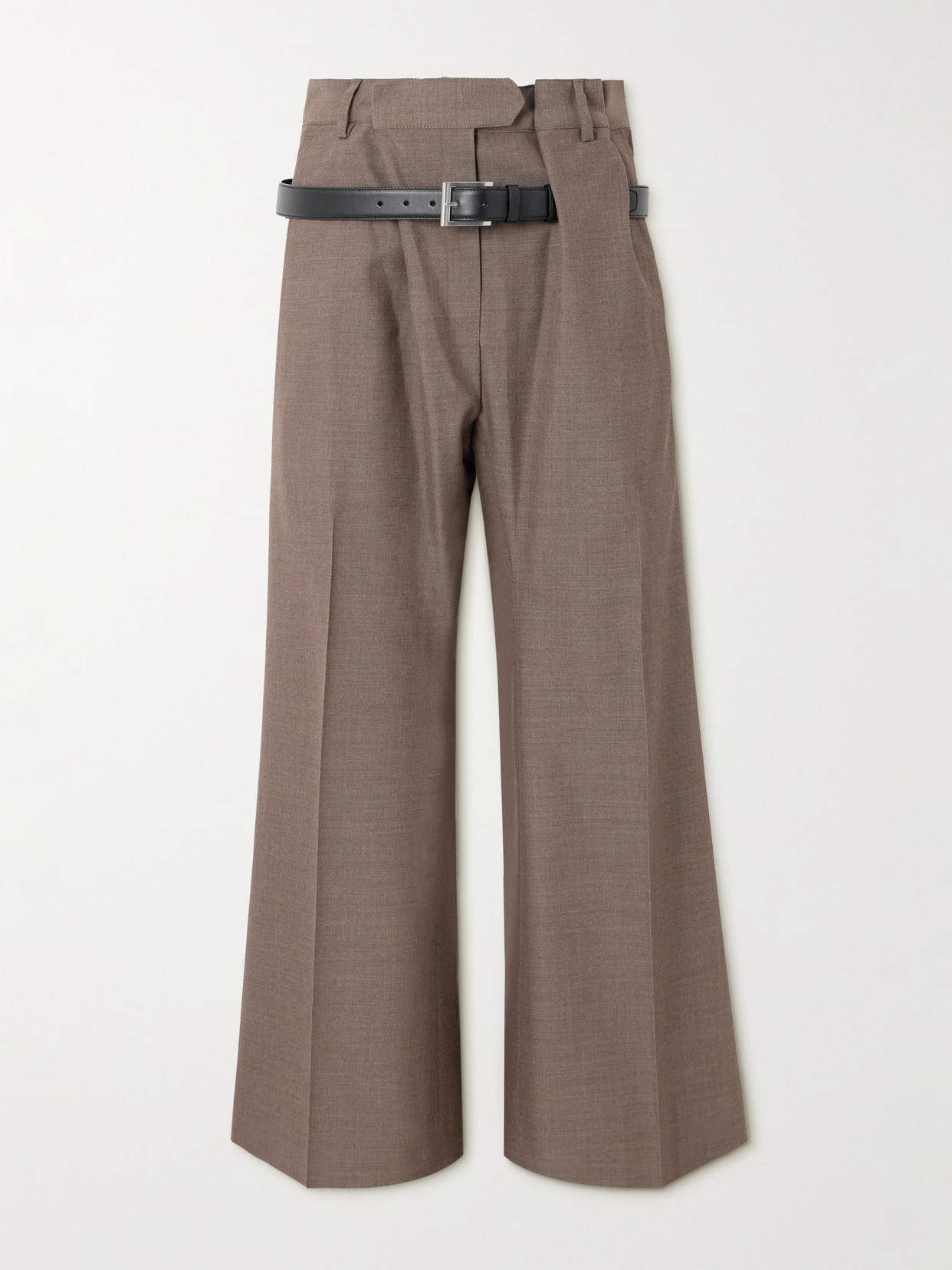 Acne Studios Partar Belted Wide Leg Pants In Brown