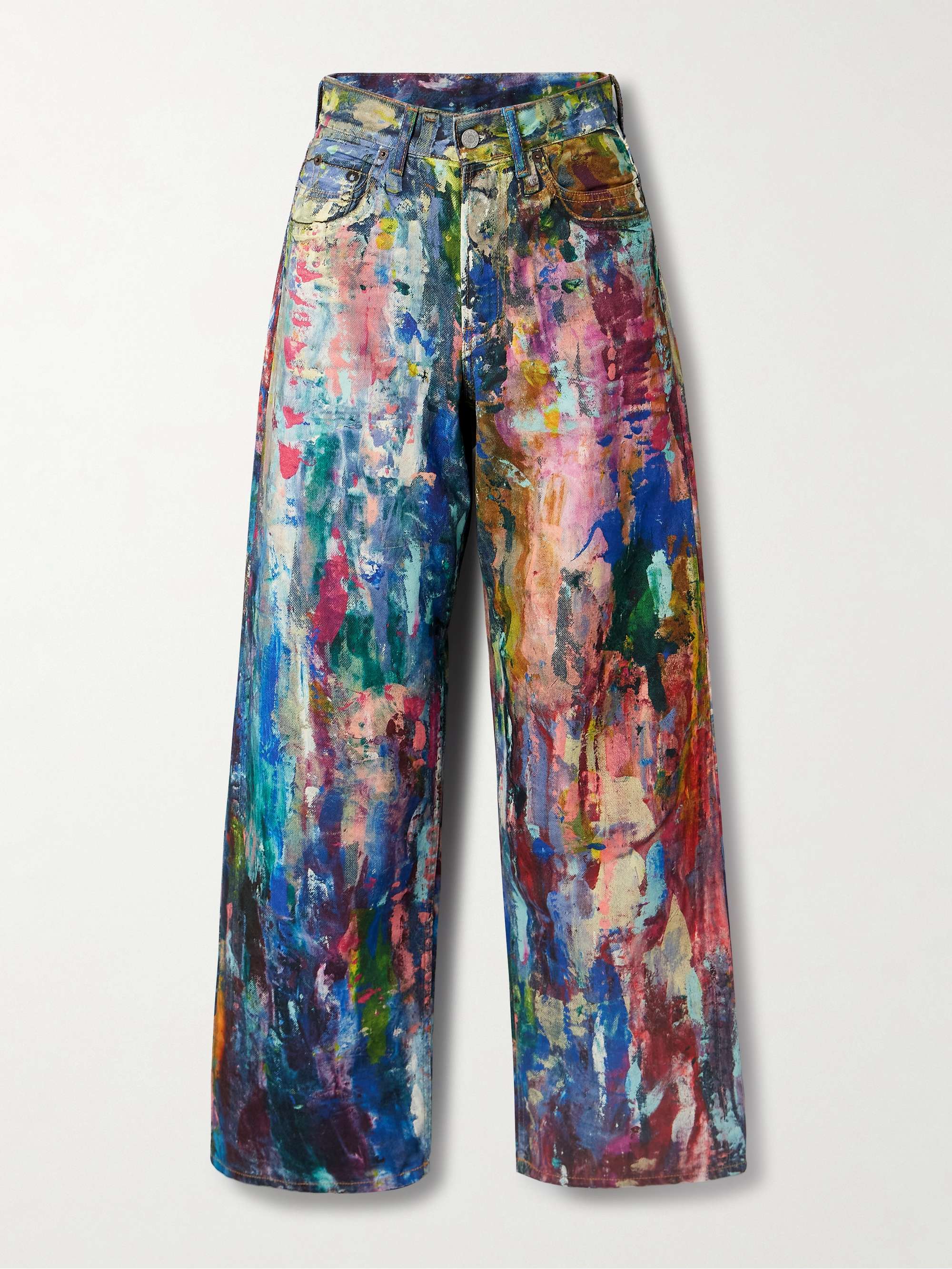 ACNE STUDIOS 1981 printed mid-rise wide-leg jeans | NET-A-PORTER