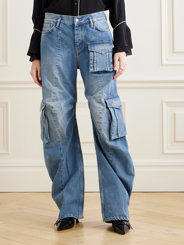 Acne Studios High-rise barrel-leg cargo jeans