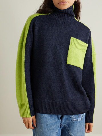 Jw Anderson Two-tone knitted turtleneck sweater