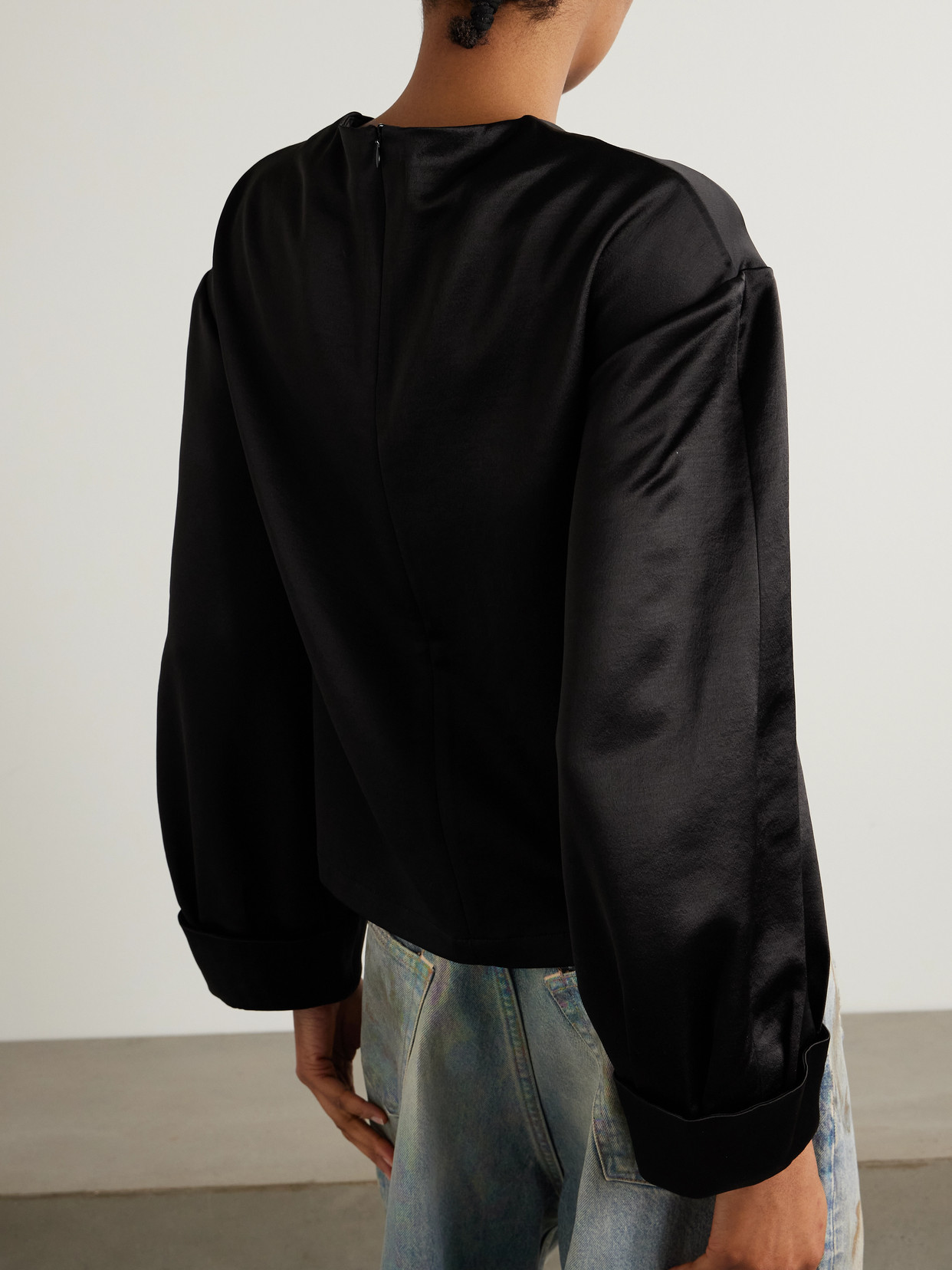 Jw Anderson Satin Top In Black