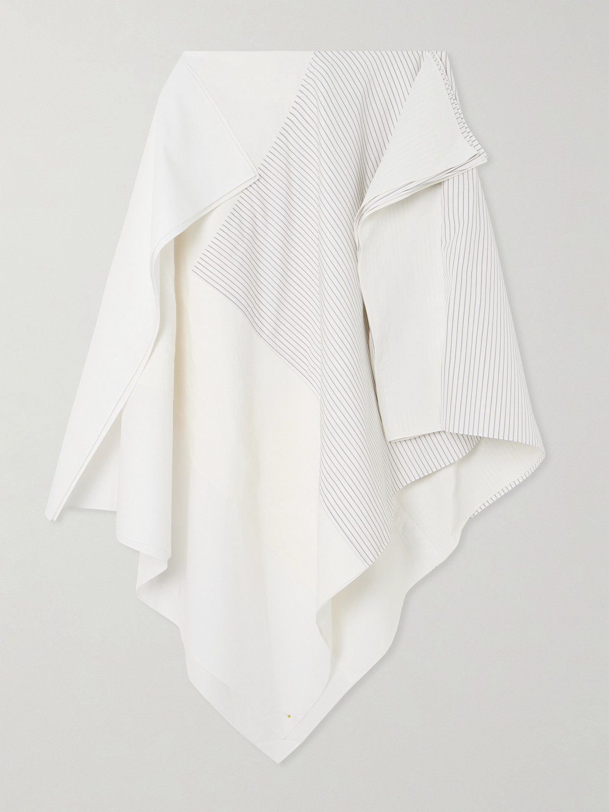 Jw Anderson Asymmetric Striped Patchwork Cotton-poplin Midi Skirt In White