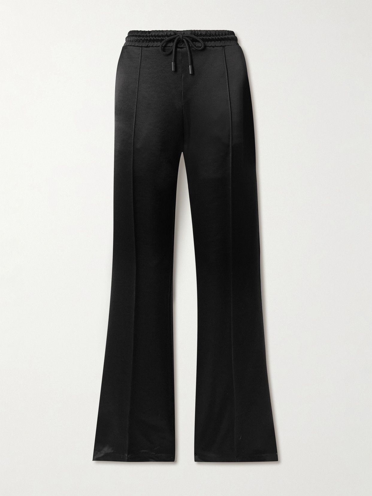 Jw Anderson Satin Straight-leg Track Pants In Black