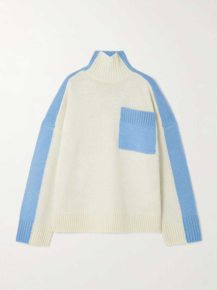 JW Anderson Two-tone Knitted Turtleneck Sweater